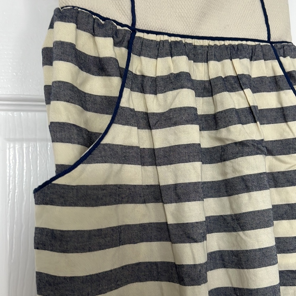 Kimchi Blue Cream Navy Striped Strapless Mini Dress Sweetheart - Picture 3 of 8